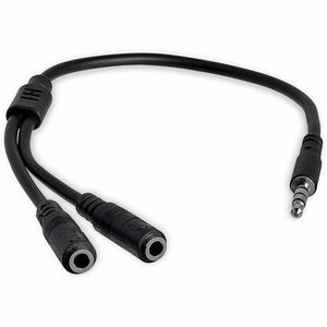 Headset adapter for headsets with separate headphone / microphone plugs - 3.5mm 4 position to 2x 3 position 3.5mm M/F