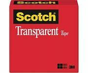 Scotch Transparent Tape, 1/2" x 1296", 1" Core, Clear