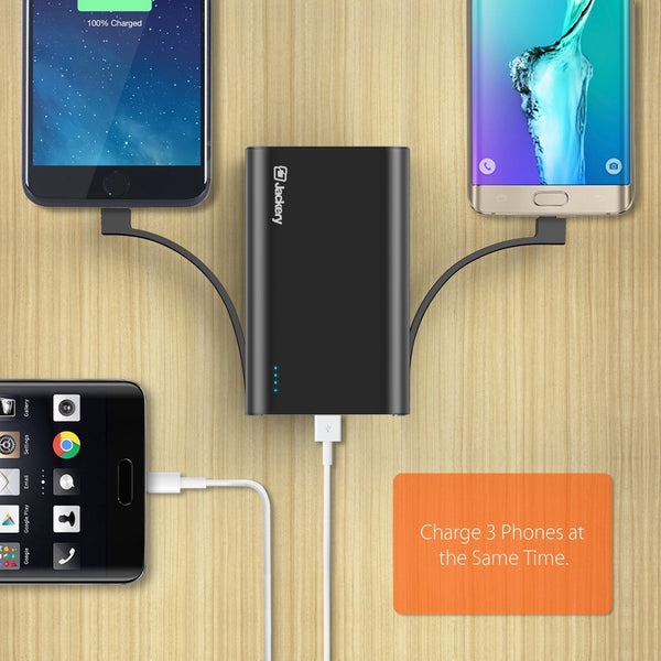 Jackery Bolt 10050mAh Power Bank Power Outdoors, Portable Charger with Built-in Lightning [MFi Certified] Cable External Battery Pack for iPhone, Twice as Fast as Original iPhone Charger