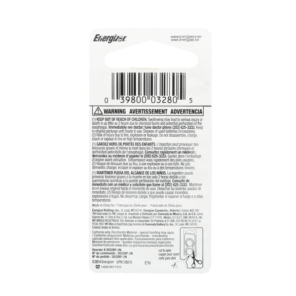 Energizer CR2032 3 volt Battery (pack of 2)